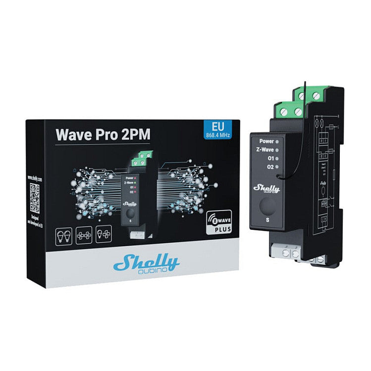 Shelly Relais "Wave Pro 2PM" max 25A Z-Wave DIN-Rail