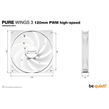 120mm be quiet! Pure Wings 3 PWM high-speed white