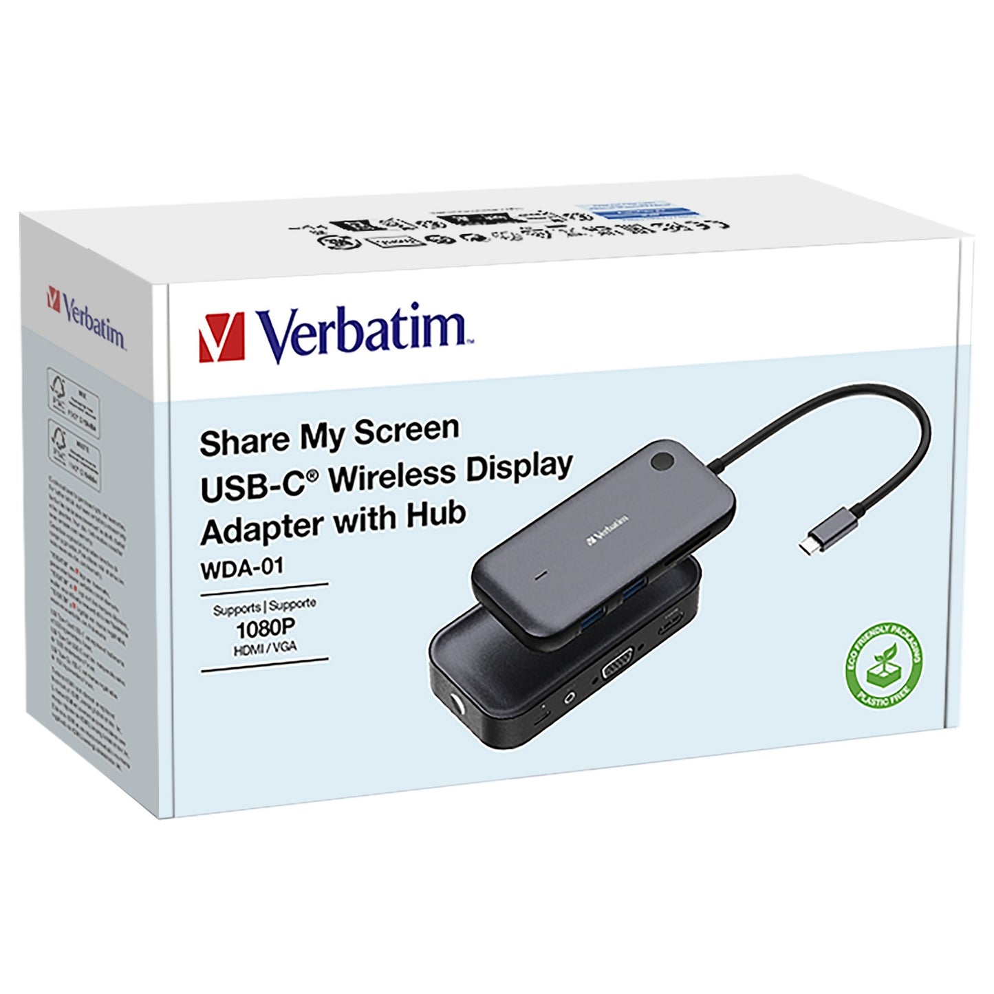 USB-C HUB Wireless-Display-Adapter HDMI/VGA FullHD WDA-01 Verbatim