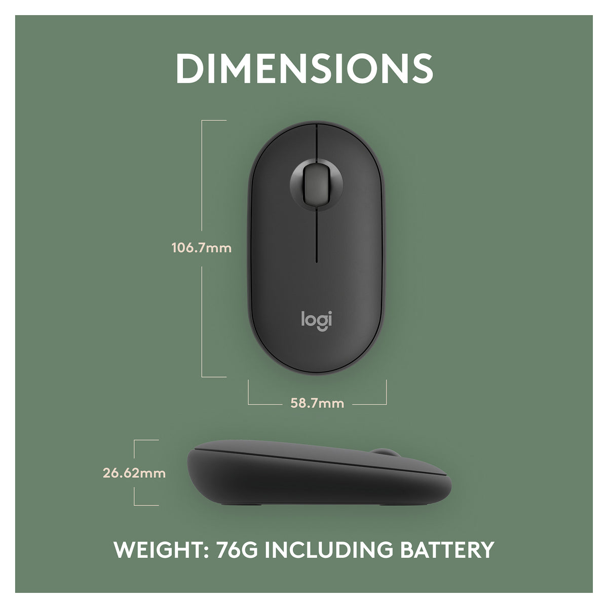 Logitech Pebble Mouse 2 M350s Bluetooth Graphite