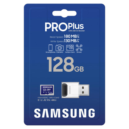 CARD 128GB Samsung PRO Plus microsdxc 180MB/s + USB-Kartenleser