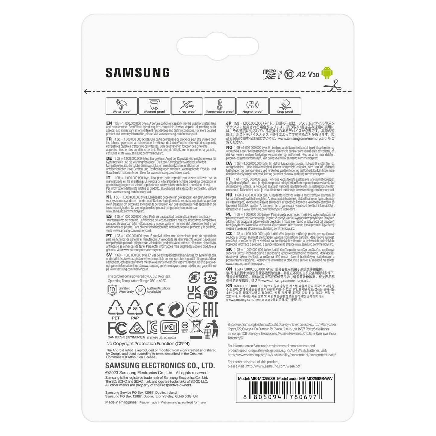 CARD 256GB Samsung Pro Plus microsdxc 180MB/s + USB-Kartenleser