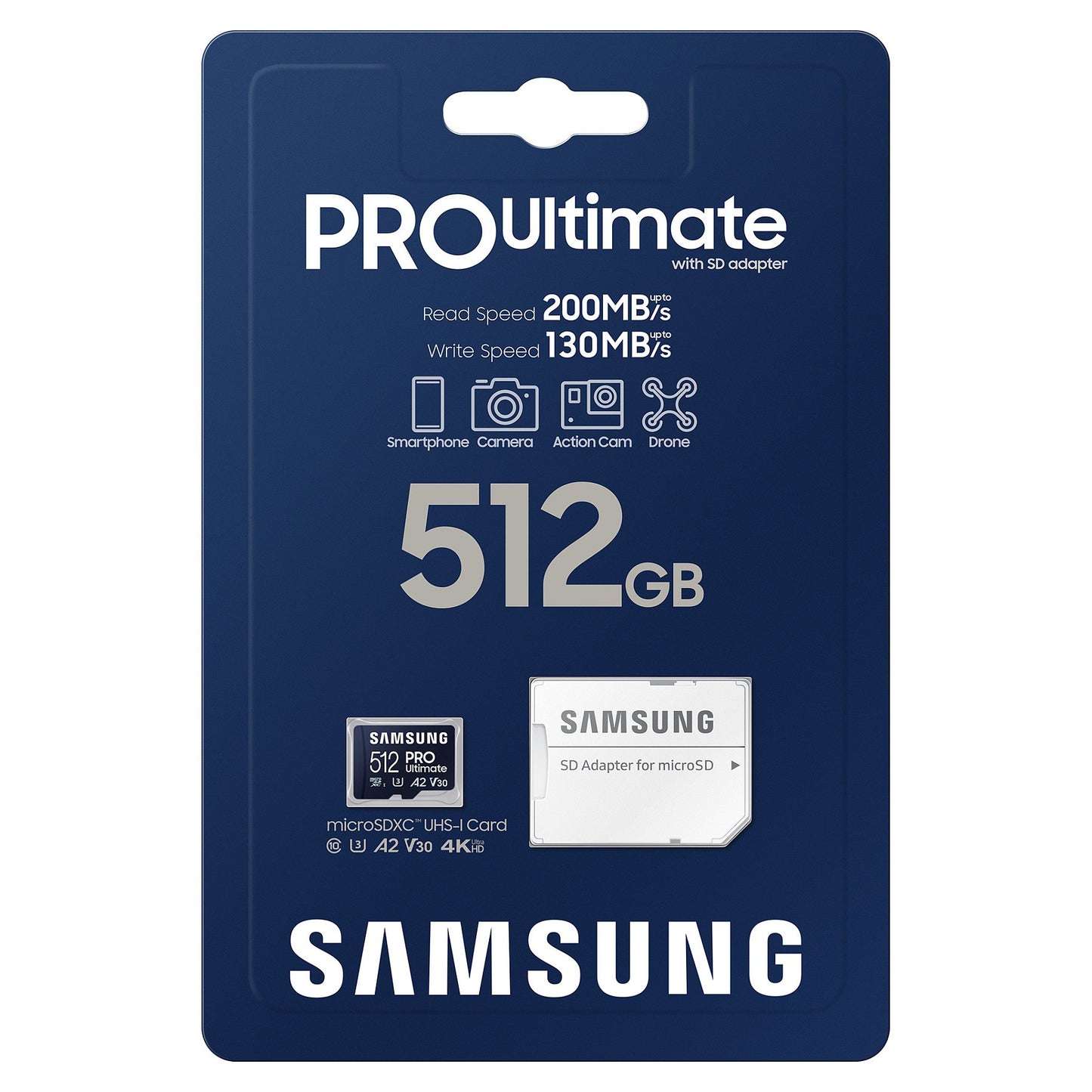CARD 512GB Samsung PRO Ultimate microsdxc UHS-I inkl. Adapter