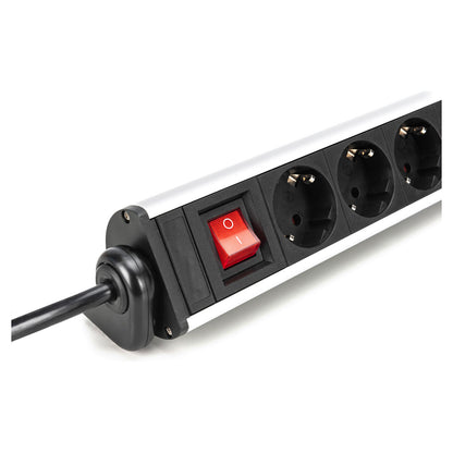 Digitus 6-Fach Steckdosenleiste mit 2xUSB-A; 1xUSB-C und Schalter Schwarz/Silver
