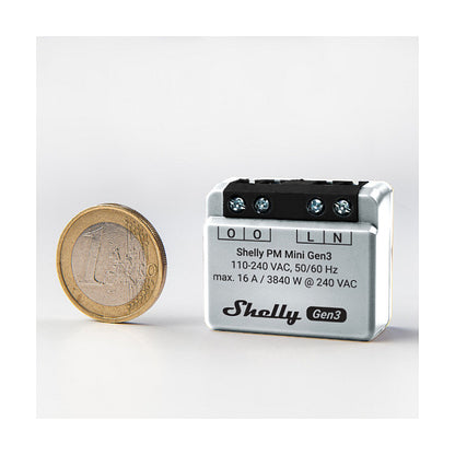 Shelly Relais "PM Mini Gen. 3" WLAN BT Unterputz