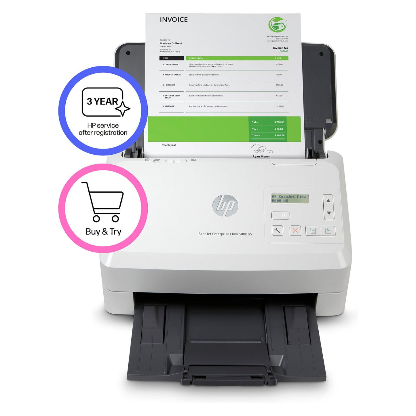 HP Scanjet Enterprise Flow 5000 s5 Dokumentenscanner A4 65 S./Min. USB 3.0 Duplex ADF