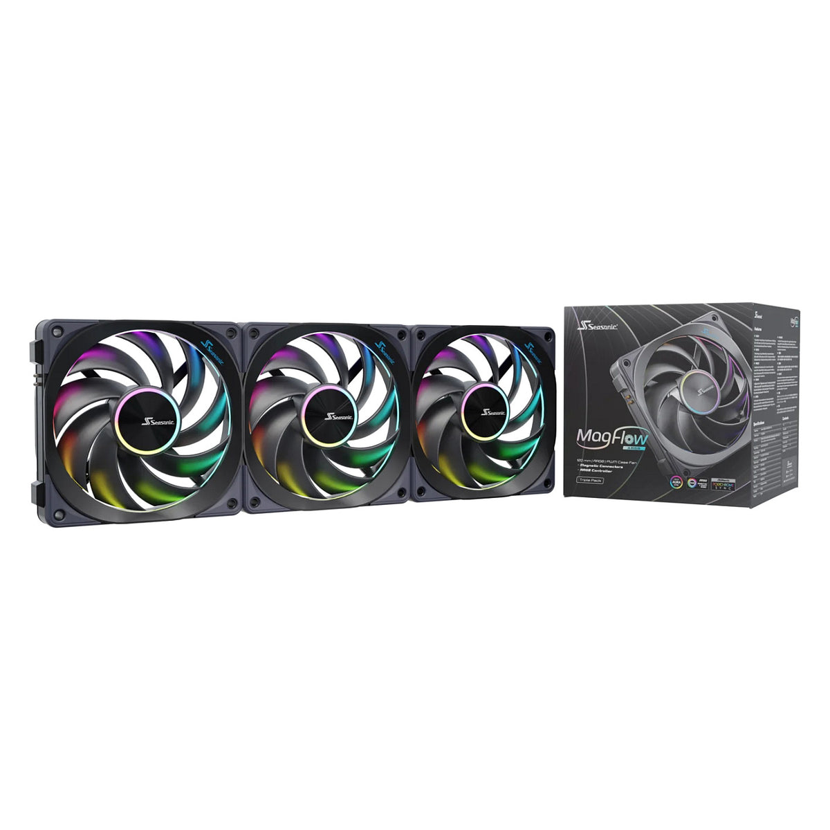 120mm Seasonic MagFlow 1225PWM ARGB 3-Fan Kit