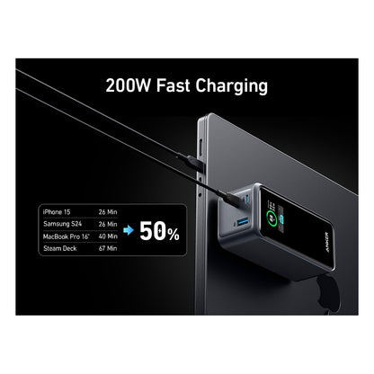 Anke Prime PowerBank 20.000mAh (200W) schwarz 2x USB-C 1x USB-A inkl. Display black