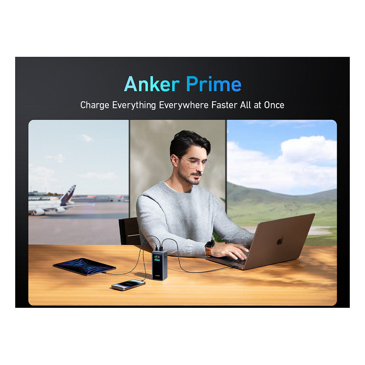 Anke Prime PowerBank 20.000mAh (200W) schwarz 2x USB-C 1x USB-A inkl. Display black