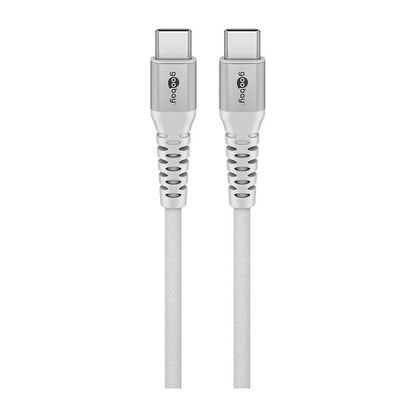 Goobay USB-C (ST-ST) 1m Anschlusskabel Textilmantel Weiß