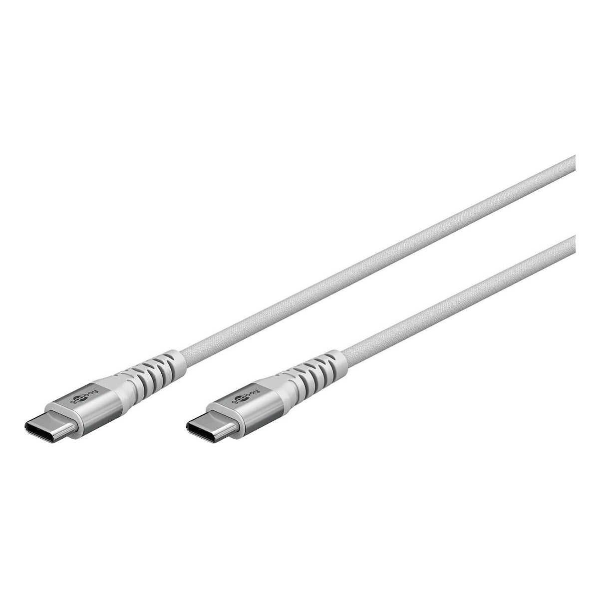 Goobay USB-C (ST-ST) 1m Anschlusskabel Textilmantel Weiß