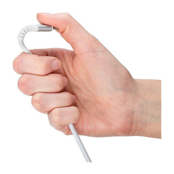 Goobay USB-C (ST-ST) 1m Anschlusskabel Textilmantel Weiß