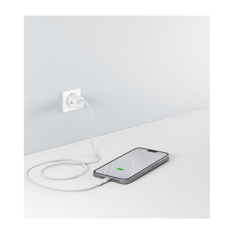 Goobay USB-C (ST-ST) 1m Anschlusskabel Textilmantel Weiß