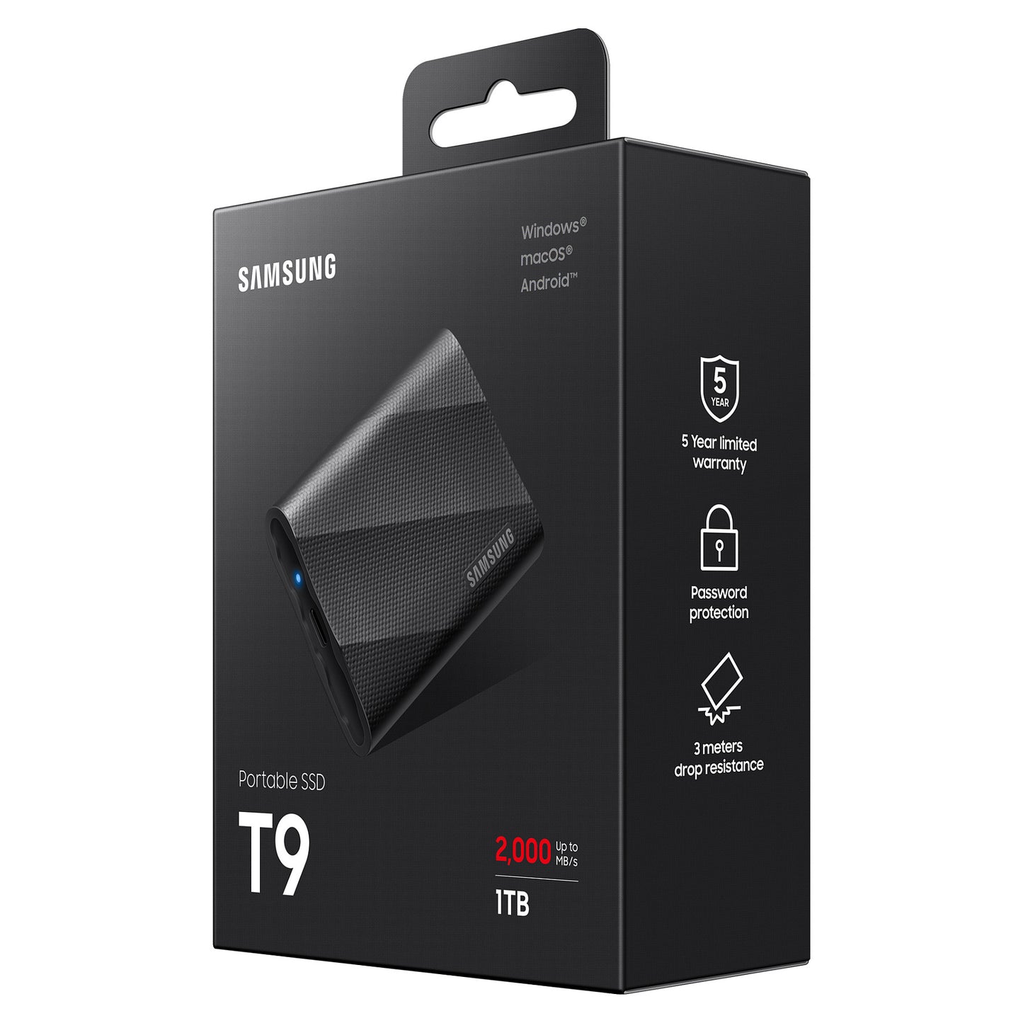 1TB Samsung Portable T9 USB 3.2 Gen2 Black retail