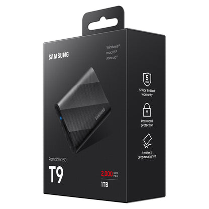 1TB Samsung Portable T9 USB 3.2 Gen2 Black retail