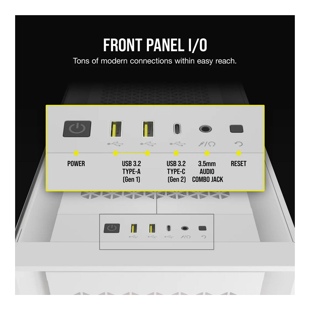 Midi Corsair iCUE 5000D RGB Airflow Window White