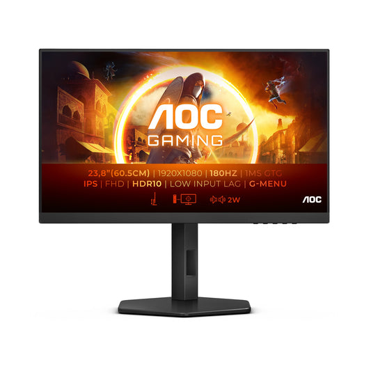 61cm/24" (1920x1080) AOC Gaming 24G4X 16:9 FHD IPS 0,5ms 180Hz HDR10 2xHDMI DP Speaker Black