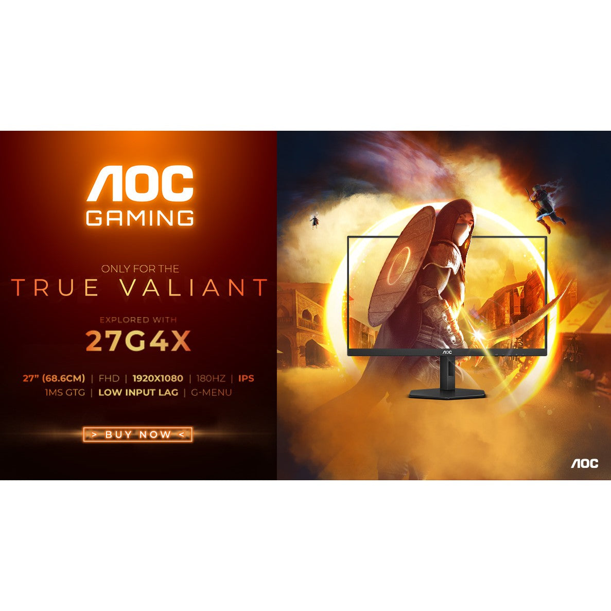 68,6cm/27" (1920x1080) AOC 27G4X Gaming IPS 180Hz IPS 0,5ms 2xHDMI DP LS HDR 10 Black