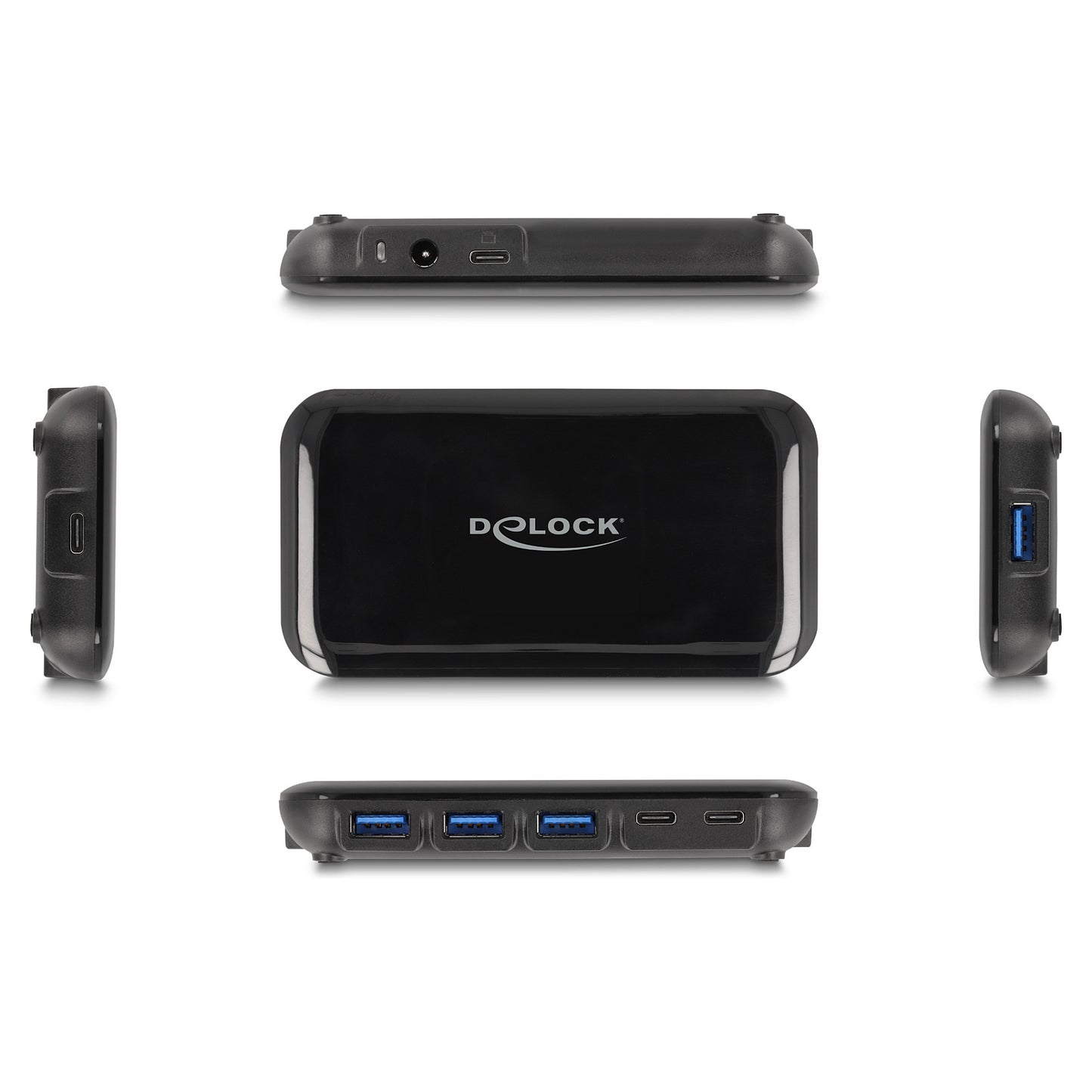 DELOCK 7 Port USB 3.2 Gen 2 Hub mit 4 USB Typ-A und 3 USB Type-C Ports