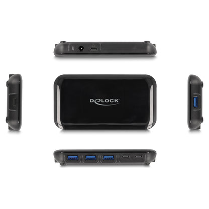 DELOCK 7 Port USB 3.2 Gen 2 Hub mit 4 USB Typ-A und 3 USB Type-C Ports