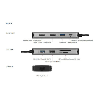 ICY BOX IB-DK4012-CPD USB-C 9-in-1 PD 100W DockingStation