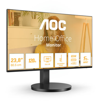 61cm/24" (1920x1080) AOC Basic-line 24B3CF2 16:9 FHD IPS 1ms 100Hz HDMI USB-C Speaker Black