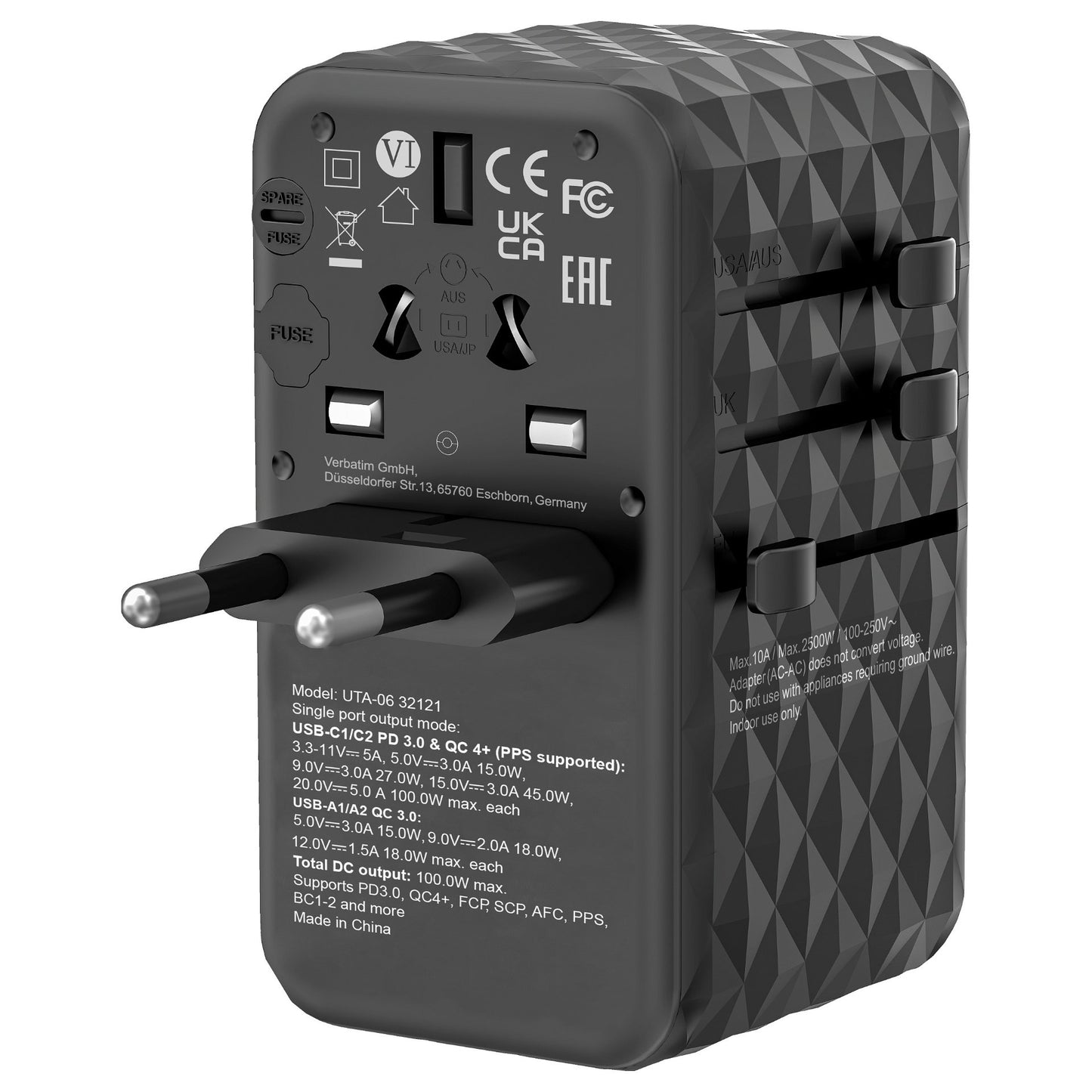 Verbatim UTA-06 100W Universal Reise Ladeadapter GaN III