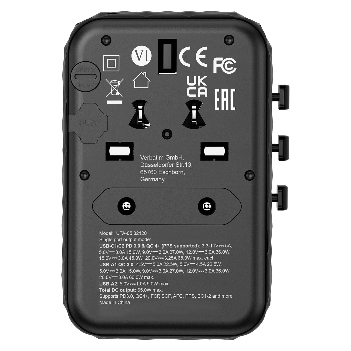 Verbatim UTA-05 65W Universal Reise Ladeadapter GaN III