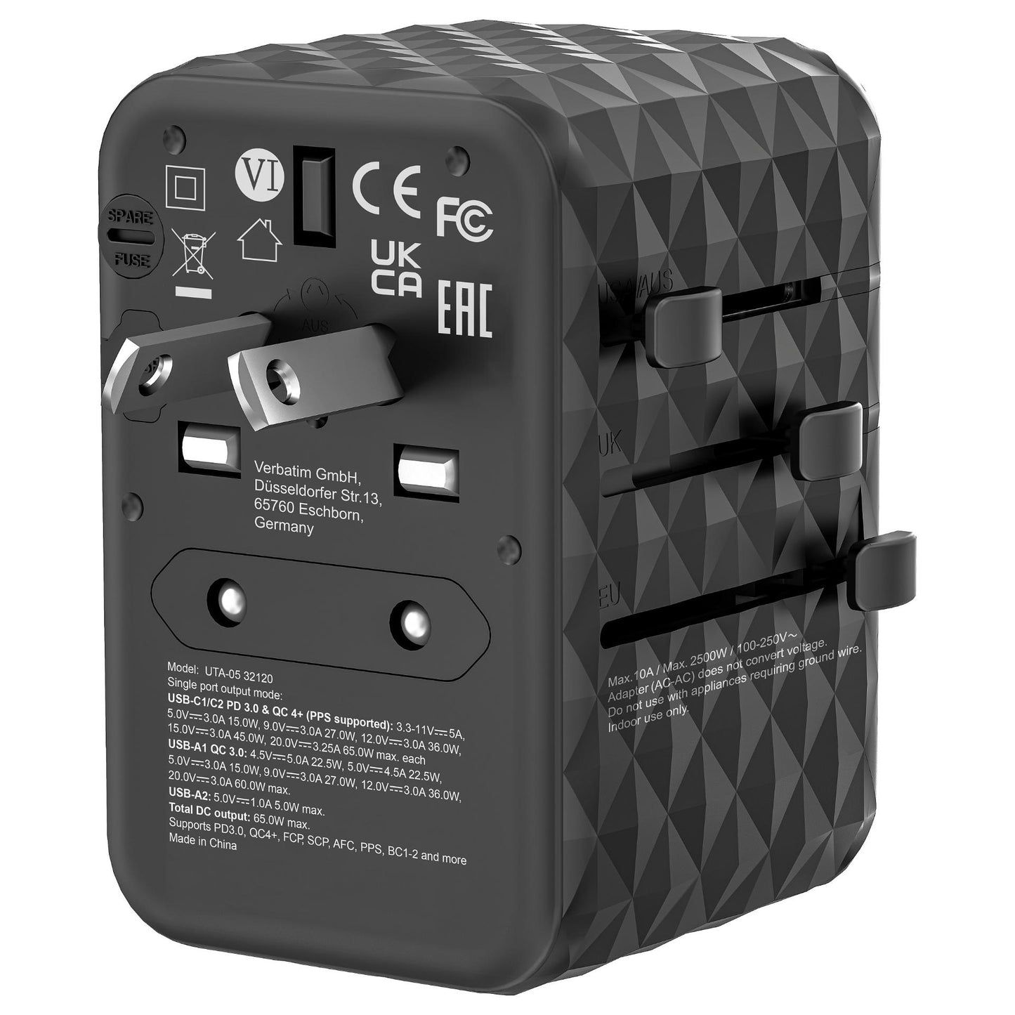 Verbatim UTA-05 65W Universal Reise Ladeadapter GaN III