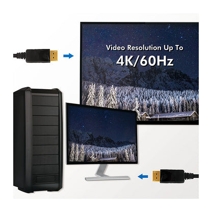 LogiLink DisplayPort 1.2 (ST-ST) 2m Anschlusskabel 4K 60Hz Schwarz