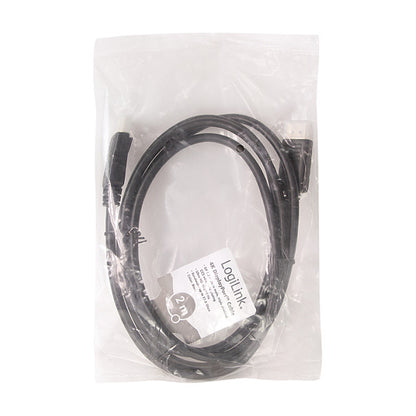 LogiLink DisplayPort 1.2 (ST-ST) 2m Anschlusskabel 4K 60Hz Schwarz