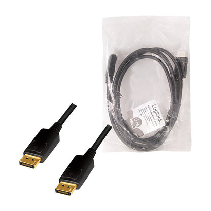 LogiLink DisplayPort 1.2 (ST-ST) 2m Anschlusskabel 4K 60Hz Schwarz