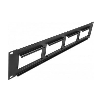 DeLock Patchpanel 19" 2HE mit4x 90,5x45,2mm Ausschnitt Schwarz