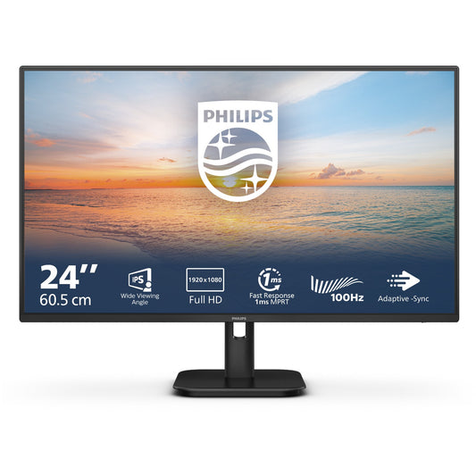 61cm/24" (1920x1080) Philips 24E1N1100A 16:9 FHD IPS 1ms 100Hz VGA HDMI Speaker Black