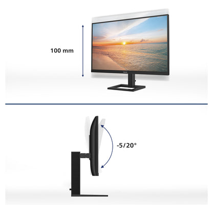 60,5cm/24" (1920x1080) Philips 24E1N1300AE 16:9 FHD IPS 1ms 100Hz HDMI USB-C Speaker Black