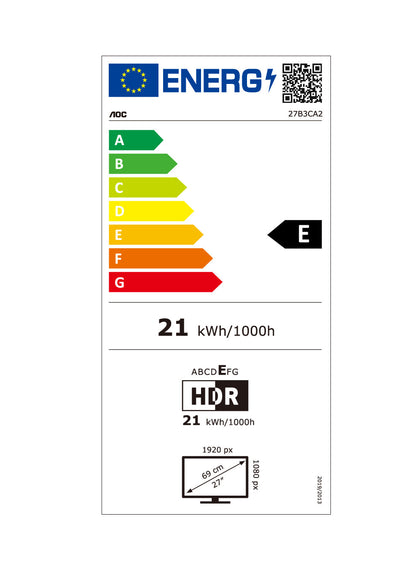 68,68cm/27" (1920x1080) AOC Basic-line 27B3CA2 16_AOC Basic-line 27B3CA2 16:9 FHD IPS 1ms 100Hz HDMI USB-C Speaker Black