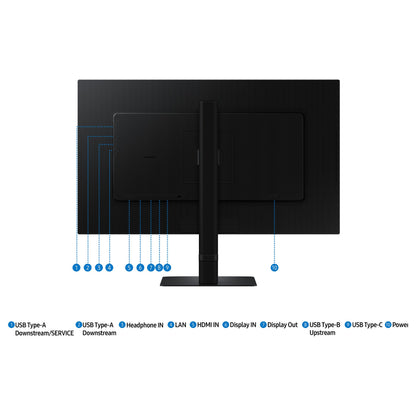 68cm/27" (2560x1440) Samsung LS27D600UAUXEN 16:9 WQHD IPS 5ms 100Hz DP HDMI USB-C Pivot KVM Black