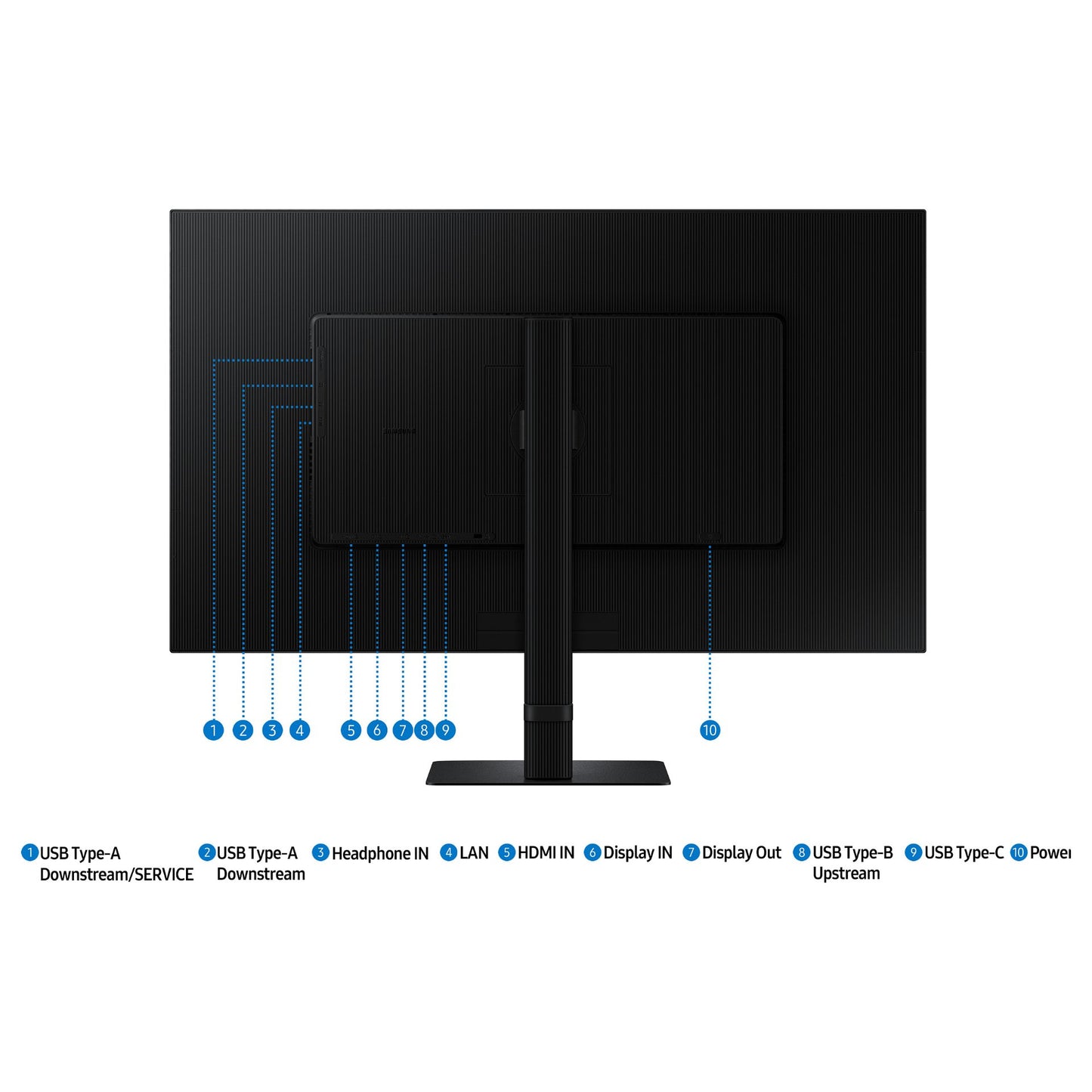 80cm/32" (2560x1440) Samsung LS32D600UAUXEN 16:9 WQHD IPS 5ms 100Hz DP HDMI USB-C Pivot KVM Black