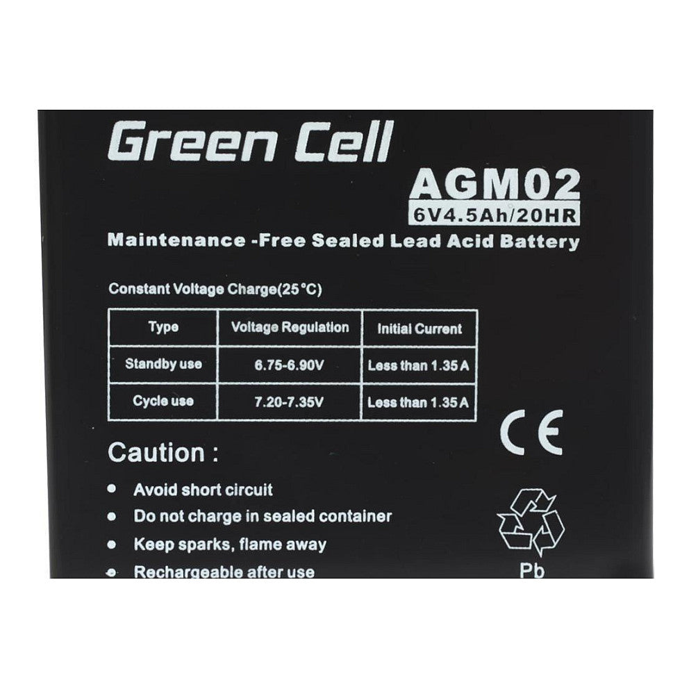 Green Cell Ersatzbatterie AGM02 6V/4,5Ah