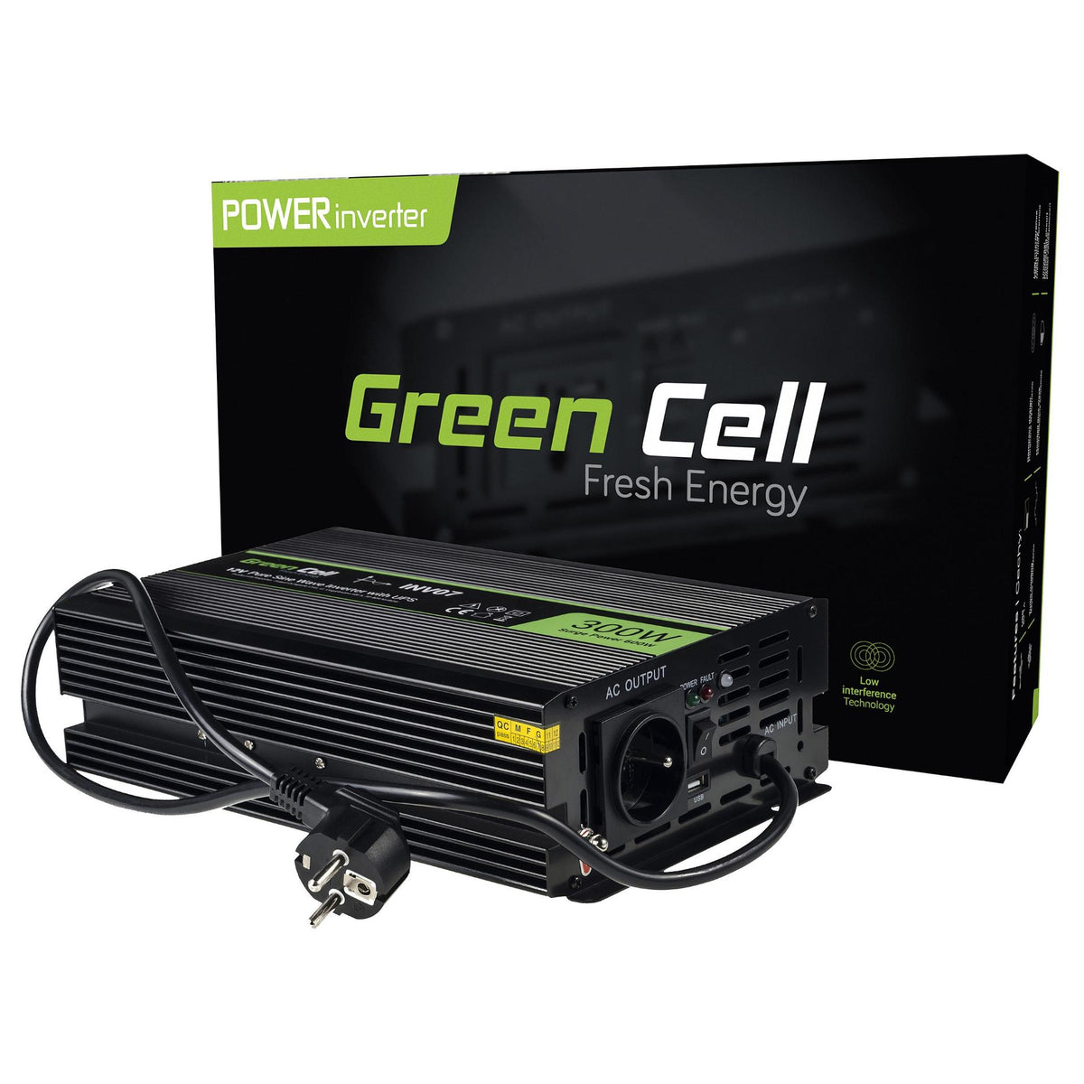 Green Cell KFZ Spannungswandler Power Inverter 12V > 230V 300/600W