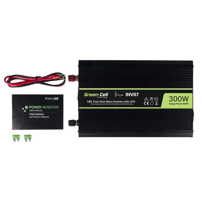 Green Cell KFZ Spannungswandler Power Inverter 12V > 230V 300/600W