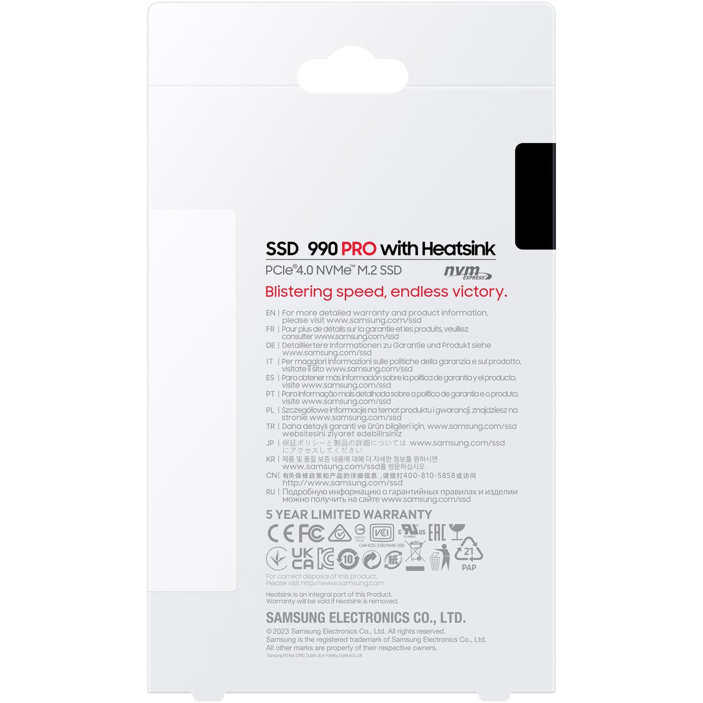 M.2 1TB Samsung 990 PRO Heatsink NVMe PCIe 4.0 x 4 retail
