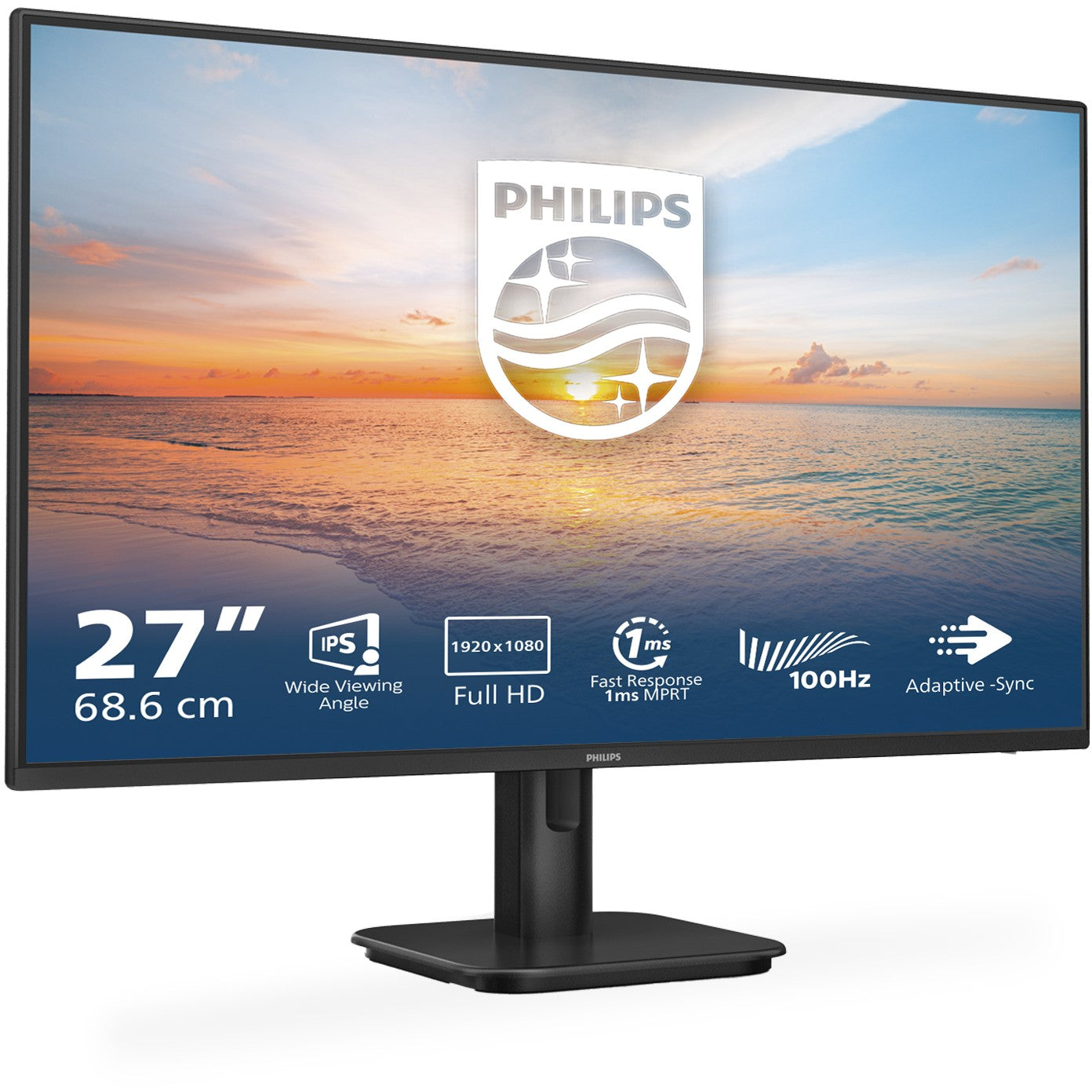 68,6cm/27" (1920x1080) Philips 27E1N1100A 16:9 FHD IPS 1ms 100Hz HDMI VGA Speaker Black