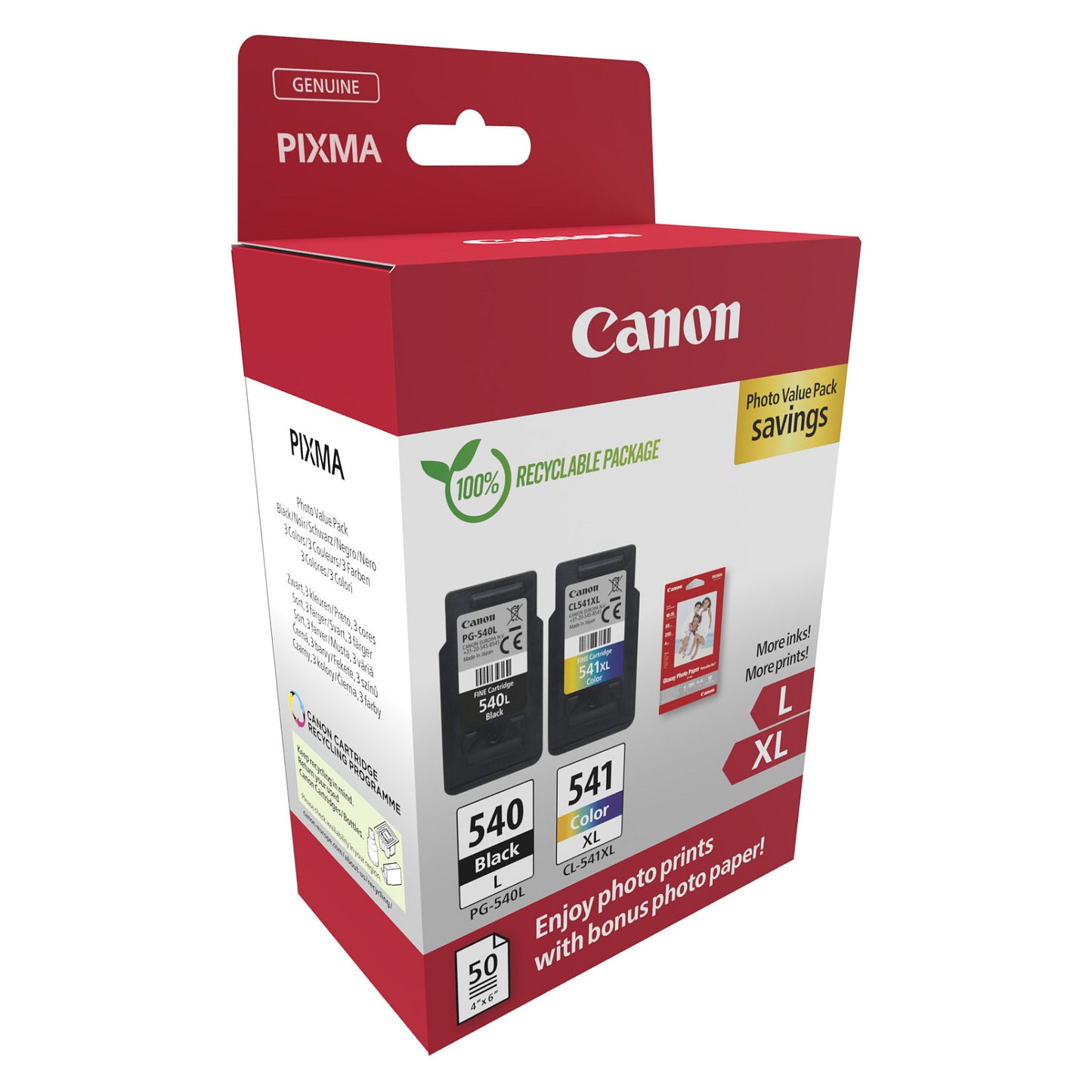 Canon Tinte PG-540L/CL-541XL 5224B012 2er Pack (BK/Color) inkl. Fotopapier