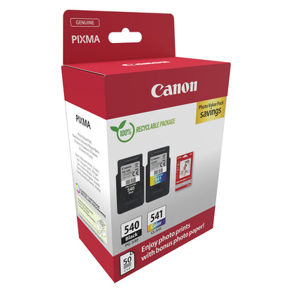 Canon Tinte PG-540/CL-541 5225B013 2er Multipack (BK/Color) inkl. Fotopapier