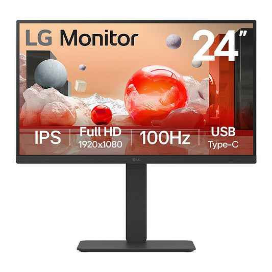 60,4cm/23,8" (1920x1080) LG 24BA650-B 16:9 FHD IPS 5ms 100Hz HDMI DP USB-C Speaker Pivot Black