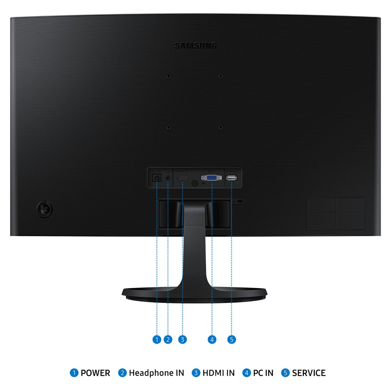 61cm/24" (1920x1080) Samsung S24D364GAU 16:9 Essential Full HD 4ms Black