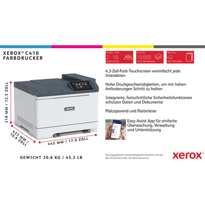 FL Xerox C410 Farblaserdrucker A4 40 S./Min. LAN Duplex
