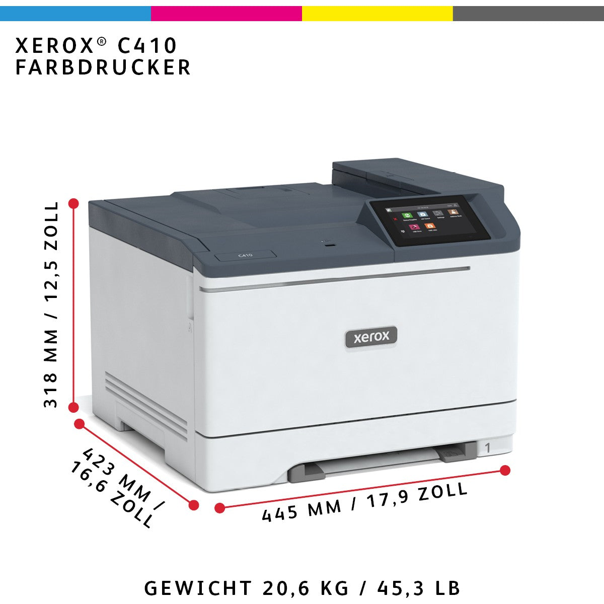 FL Xerox C410 Farblaserdrucker A4 40 S./Min. LAN Duplex