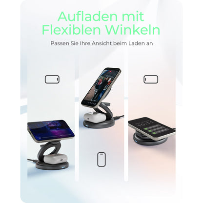 ICY BOX 3-in-1 Magnetische Ladestation Apple Watch/ IPhone/ AirPods Faltbar